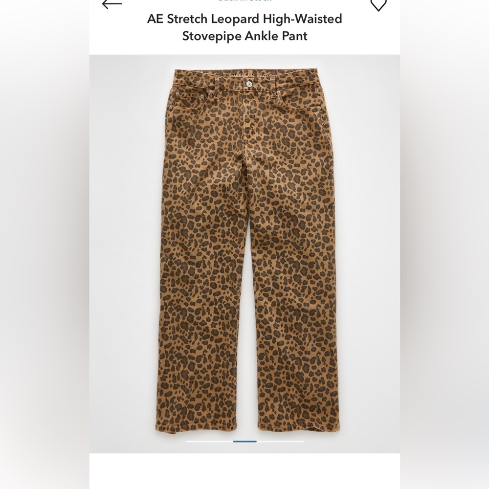 American Eagle Stovepipe leopard pants